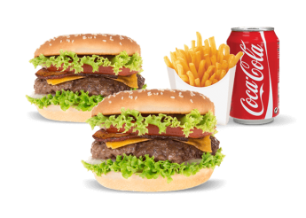 Salade, tomates, 1 steak, 1 bacon 
+ Frites  
+ 1 Boisson 33cl au choix.