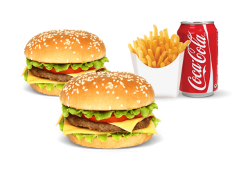 Salade, tomates, 1 steak  
+ Frites  
+ 1 Boisson 33cl au choix.