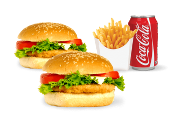 Salade, tomates, 1 poulet pan�  
+ Frites  
+ 1 Boisson 33cl au choix.