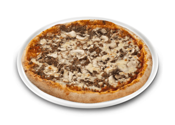 Tomate, fromage, champignons, viande hach�e.