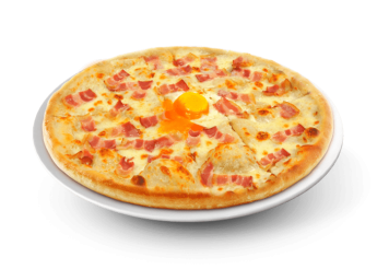 Cr�me fra�che, fromage, lardons, pommes de terre, oignons, oeuf.