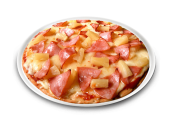 Cr�me fra�che, fromage, jambon, ananas.