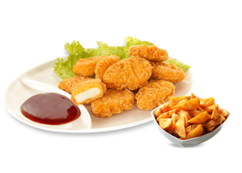 12 Pi�ces 
Servis avec frites ou potatoes 
+ Sauce.