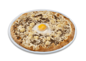 Cr�me fra�che, fromage, viande hach�e, pommes de terre, oeuf, origan.